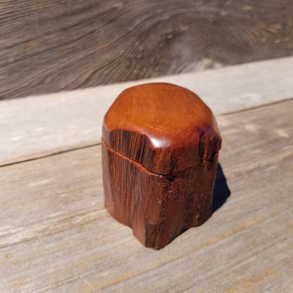 Wood Ring Box Redwood Rustic Handmade California Storage #631 Engagement Birthday Gift Mother's Day Gift Gift for Friend