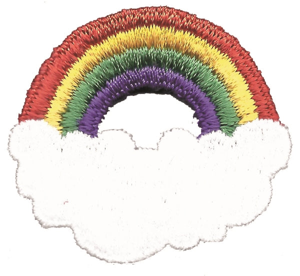 Rainbow & cloud embroidered aetz applique sew on patch.