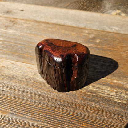 Wood Ring Box Redwood Rustic Handmade California Storage Live Edge Mini #668 Birthday Gift Christmas Gift Mother's Day Gift