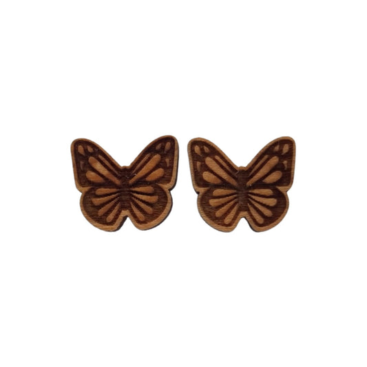 Wholesale Butterfly Earrings - Cherry Wood Earrings - Stud Earrings - Post Earrings