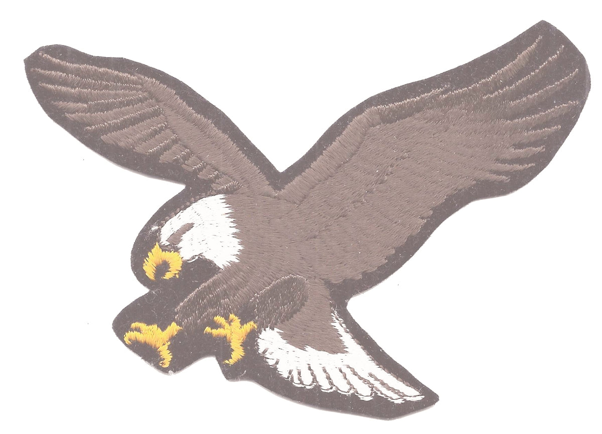 medium eagle on black suede embroidered patch