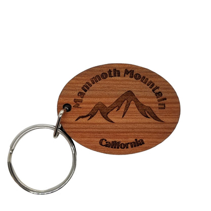 Wholesale Mammoth Mountain CA Keychain Mountains Wood Keyring California Souvenir Hiking Skiing Inyo National Forest Madera Mono Counties