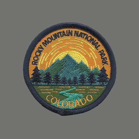 Rocky Mountains Patch – Colorado Travel Patch CO Souvenir Embellishment or Applique 2.5" Iron On Mountains Trees National Park