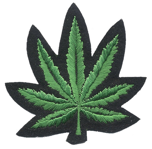 marijuana, leaf, pot, weed embroidered patch