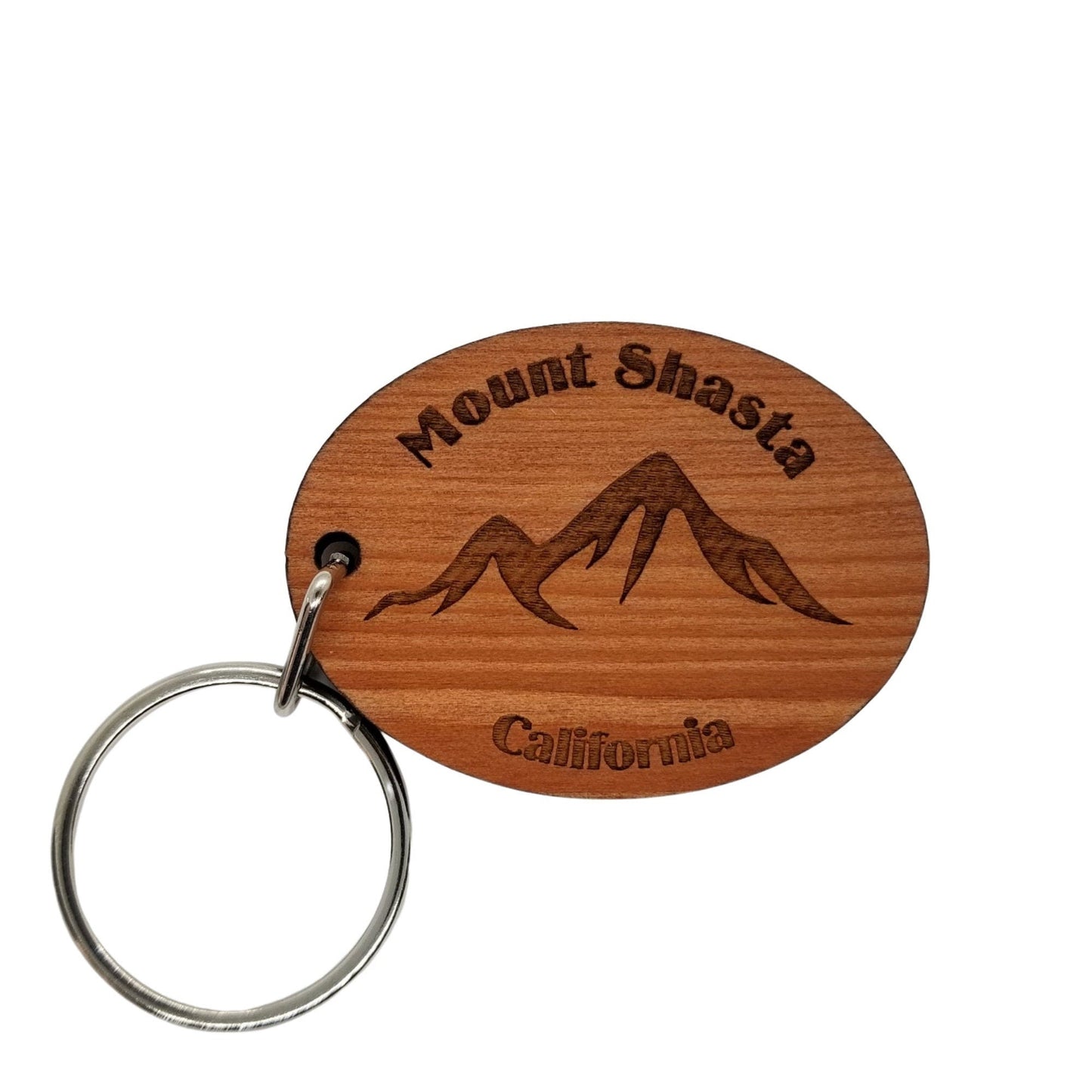 Wholesale Mount Shasta CA Keychain Mountains Wood Keyring California Ski Resort