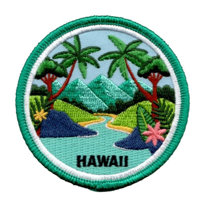 Hawaii Patch – HI Travel Gift – Iron On Hawaii Embellishment Applique Badge Emblem 3 Inch