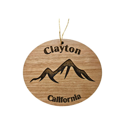 Clayton California Ornament Mountains California Souvenir Handmade Wood Ornament