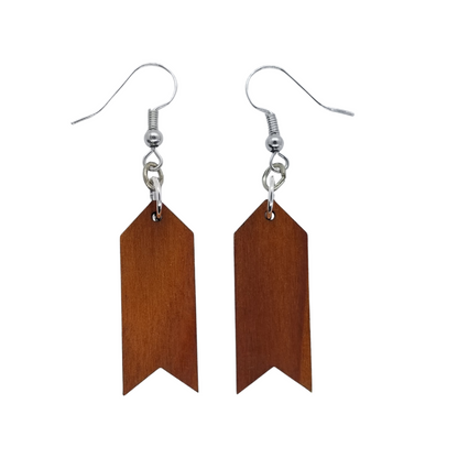 Wholesale Redwood Earrings - Arrow Wood Earrings - California Redwood Dangle Earrings - CA Souvenir Keepsake