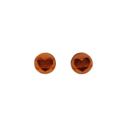 Wholesale Heart Earrings - Wood Earrings - Wood Post Stud Earrings