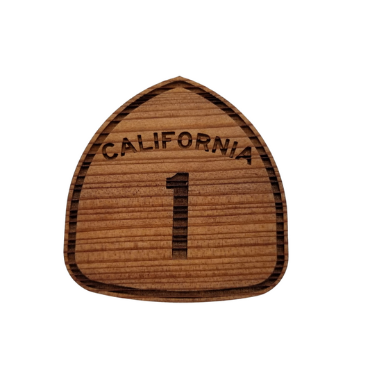 Highway 1 Magnet Hwy Handcrafted Wood Souvenir California Redwood Handmade in USA - M4011