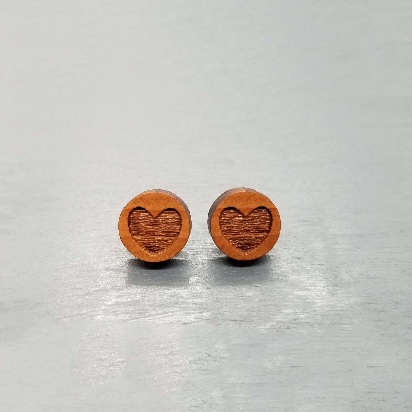 Wholesale Heart Earrings - Wood Earrings - Wood Post Stud Earrings