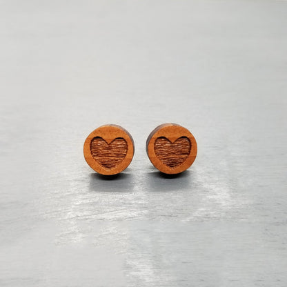 Wholesale Heart Earrings - Wood Earrings - Wood Post Stud Earrings