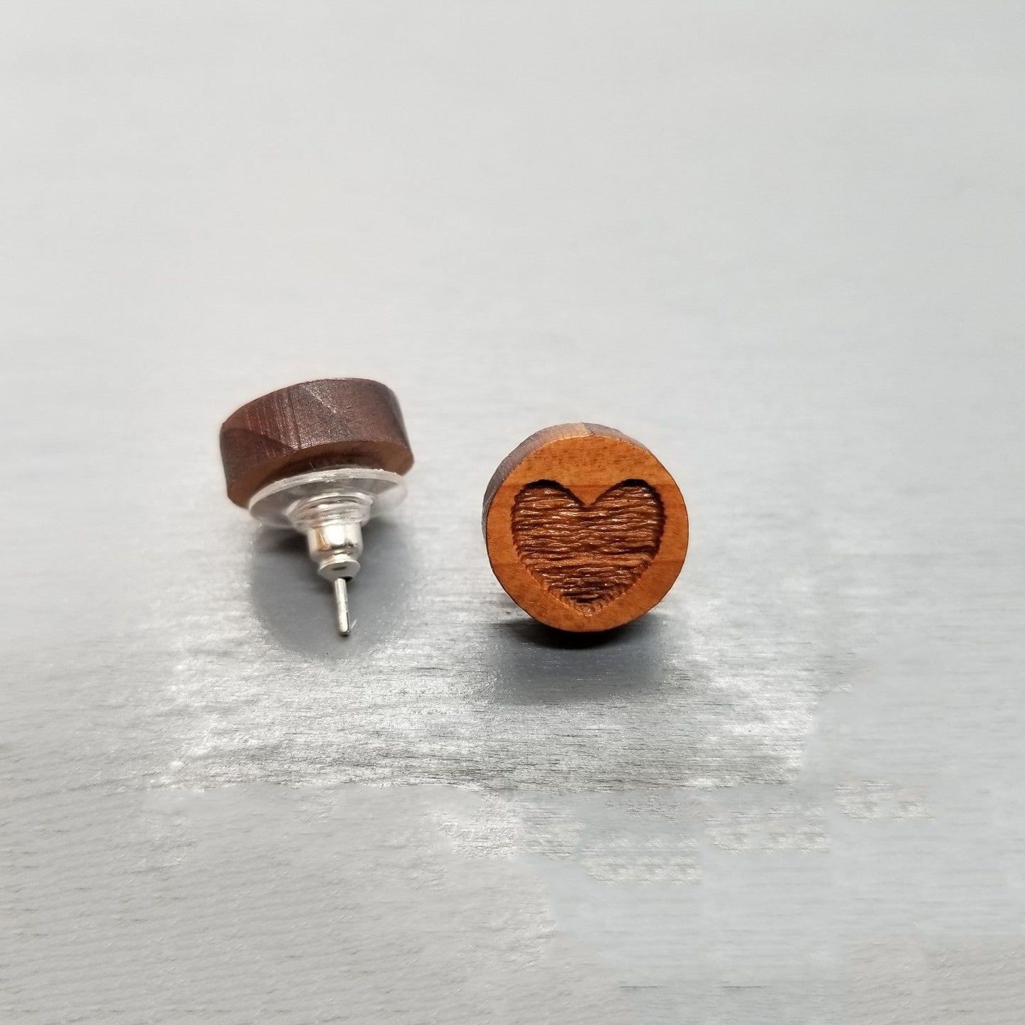 Wholesale Heart Earrings - Wood Earrings - Wood Post Stud Earrings