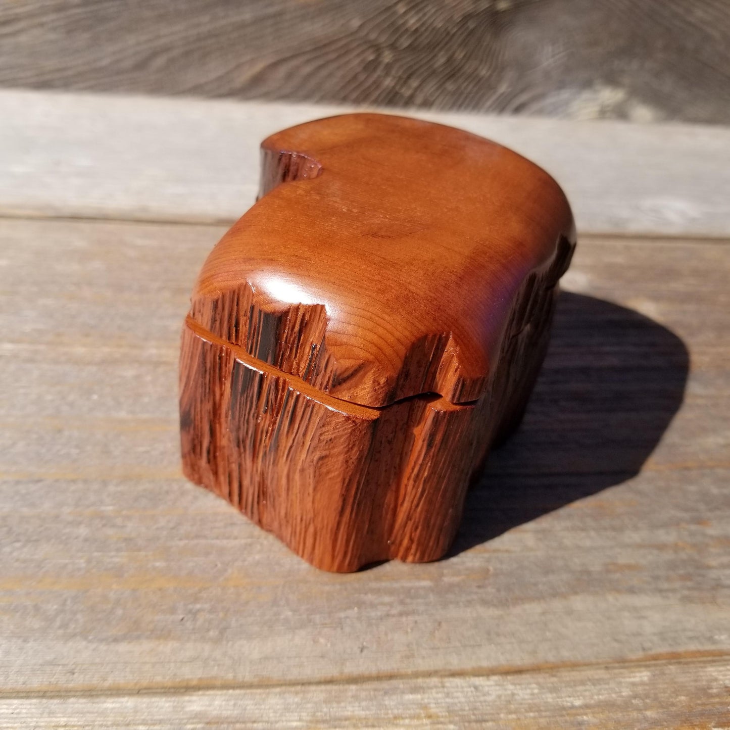 Wood Ring Box Redwood Rustic Handmade California #537 Storage Live Edge Mini Birthday Gift Christmas Gift Mother's Day Gift