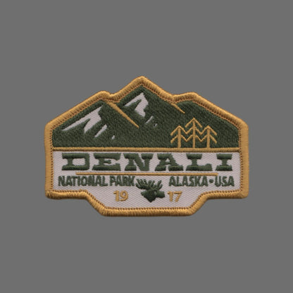 Alaska Patch – Denali National Park – Iron On Souvenir Travel Patch – CA Embellishment or Applique 3.25″