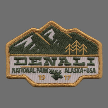 Alaska Patch – Denali National Park – Iron On Souvenir Travel Patch – CA Embellishment or Applique 3.25″