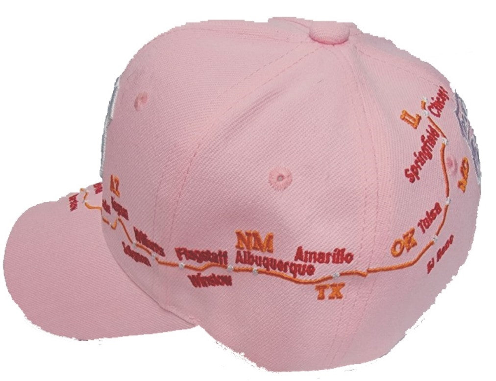 ROUTE 66 Pink city map cap - H1016P