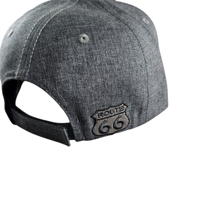 ROUTE 66 Shield Charcoal Gray Cap Hat -  H1018