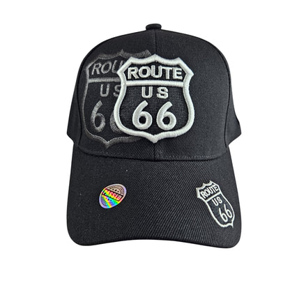 ROUTE 66 Shadow Black Cap or Hat