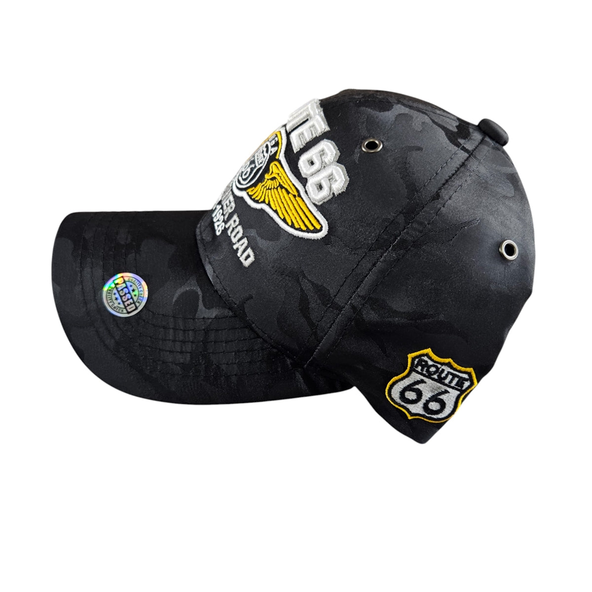 ROUTE 66 Mother Road Black Camo Cap or Hat