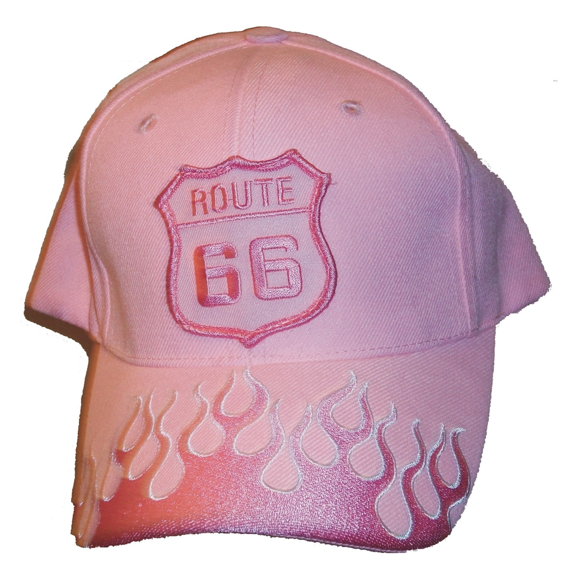 ROUTE 66 pink flame fire cap