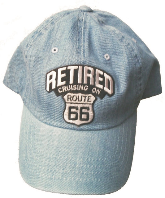 RETIRED, CRUISIN' ON ROUTE 66 Low profile denim cap