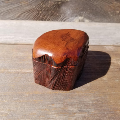 Wood Ring Box Redwood Rustic Handmade California #540 Storage Live Edge Mini Birthday Gift Christmas Gift Mother's Day Gift