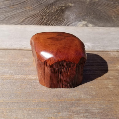 Wood Ring Box Redwood Rustic Handmade California #540 Storage Live Edge Mini Birthday Gift Christmas Gift Mother's Day Gift