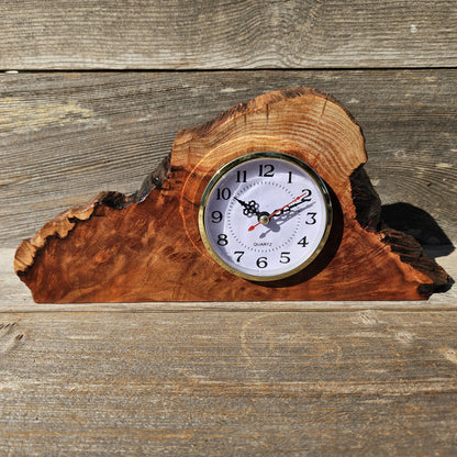 Redwood Burl Clock Table Shelf Mantle Desk Office Gifts for Men #654 Sitting Wood Christmas Gift Handmade