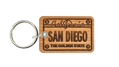 San Diego License Plate California Keychain Wood Keyring Souvenir Key Ring Key Chain