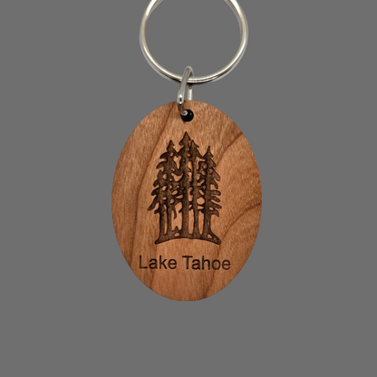 Wholesale Lake Tahoe Multi Trees Forest Keychain Wood Keyring Souvenir