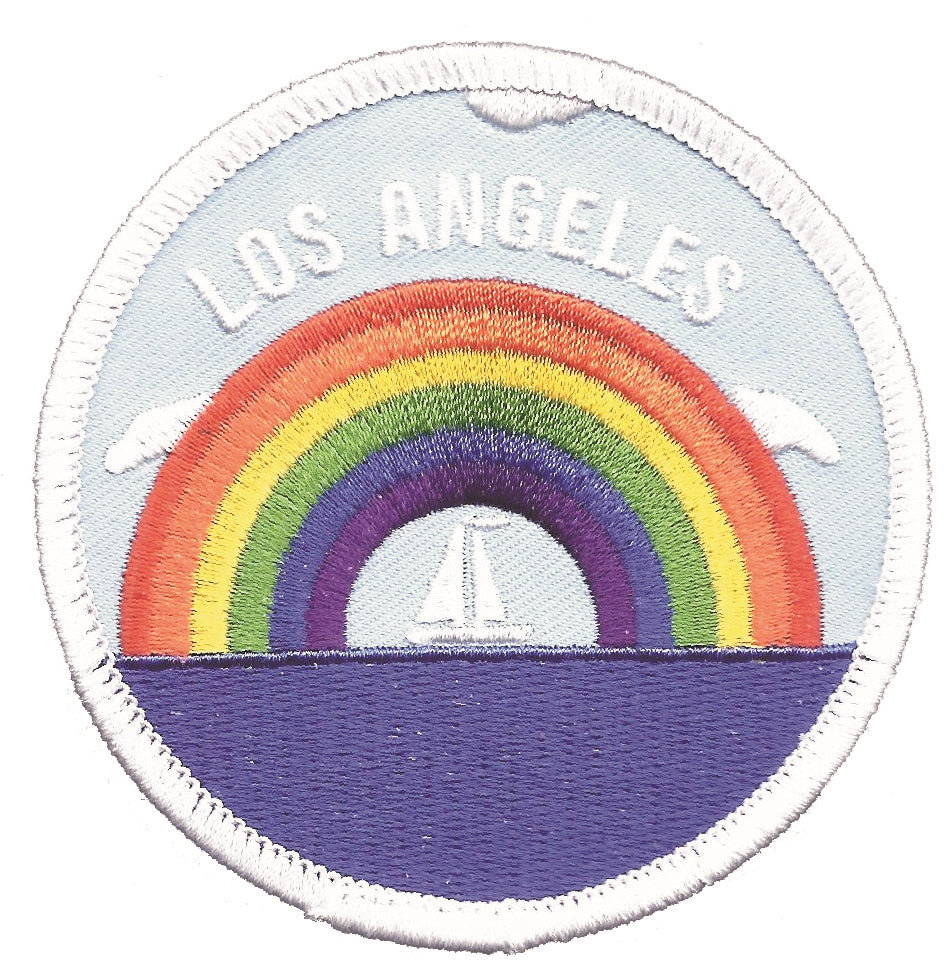 LOS ANGELES rainbow sailboat souvenir embroidered patch