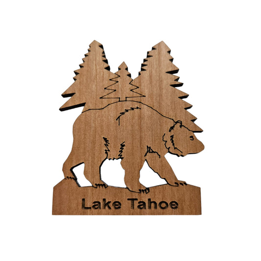 Wholesale Lake Tahoe Bear Tree Wood Magnet Souvenir #4002tahoeW