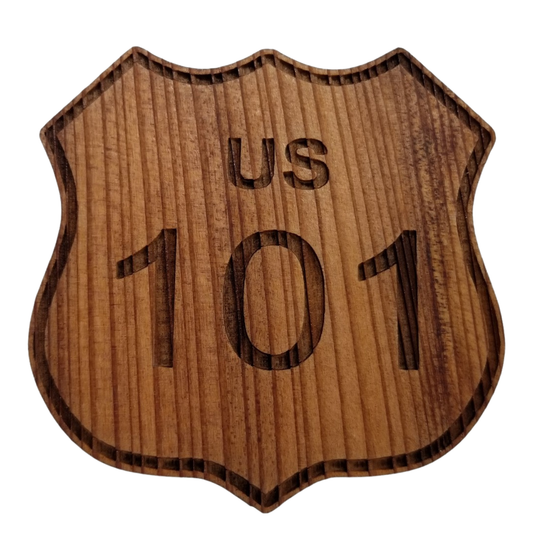 US 101 Highway Magnet Handcrafted Wood Souvenir Handmade in USA - M4012