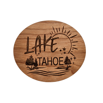 Wholesale Lake Tahoe Trees Sun Lake Magnet Wood Souvenir