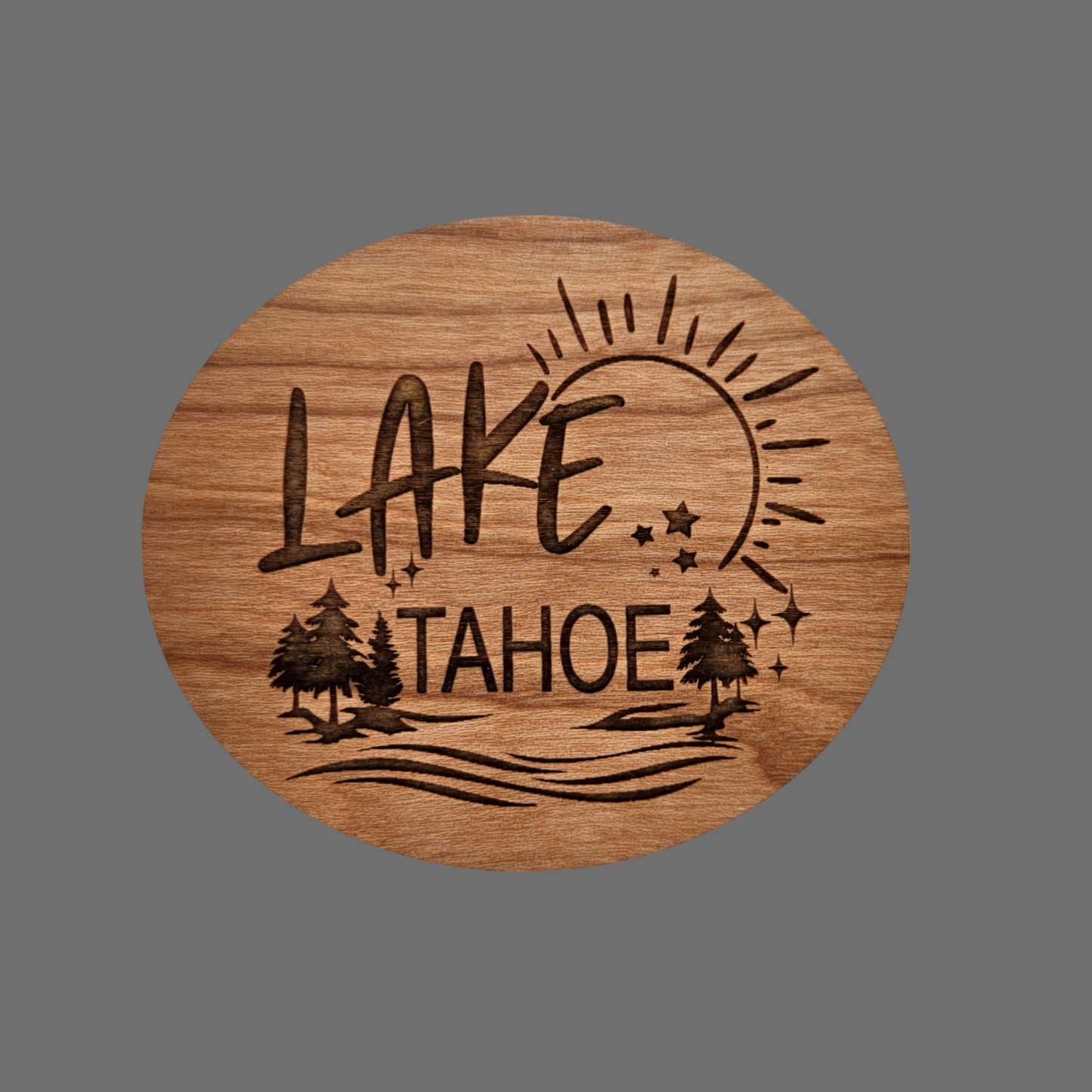 Lake Tahoe Trees Sun Lake Magnet Wood Souvenir