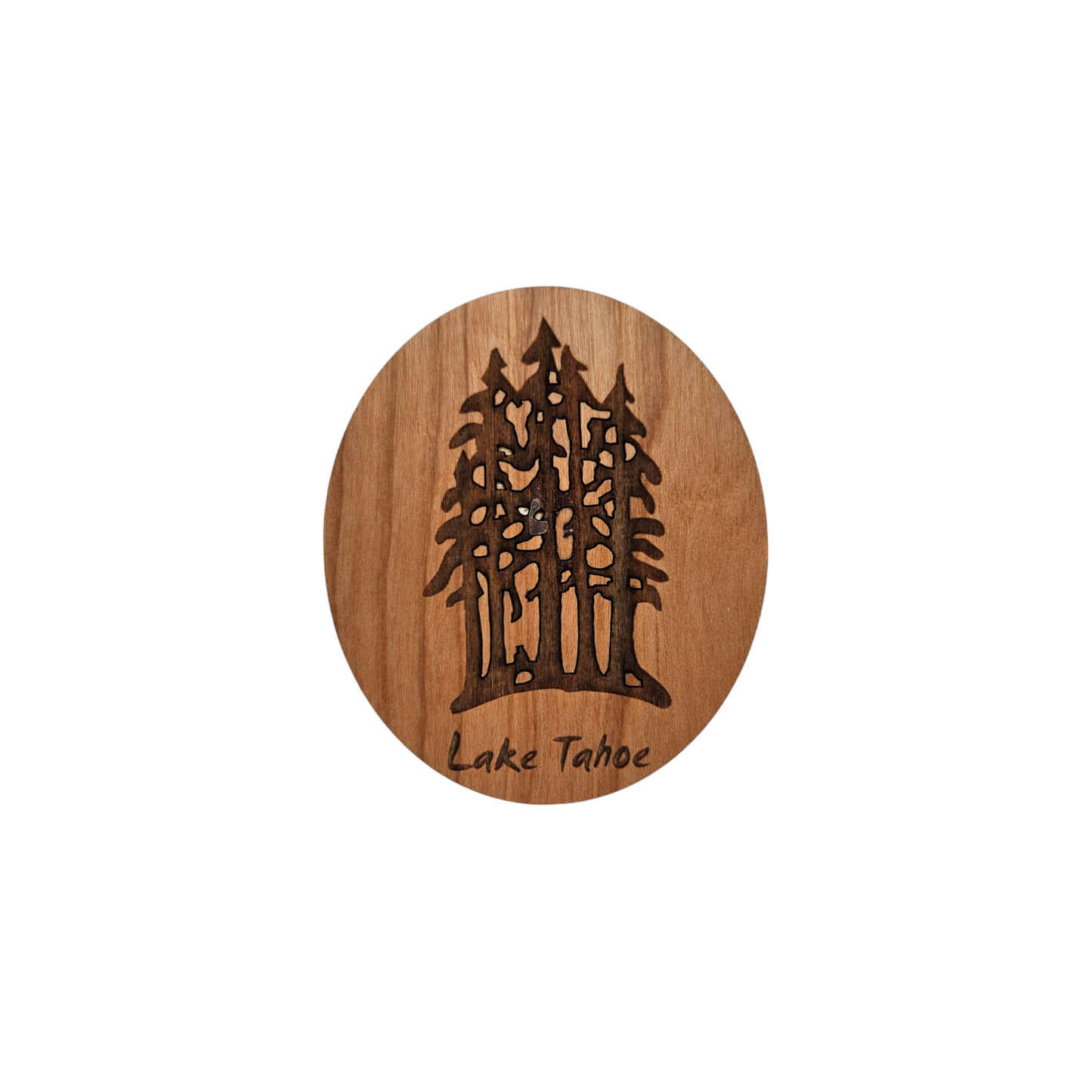 Lake Tahoe Multi Trees Magnet Wood Souvenir