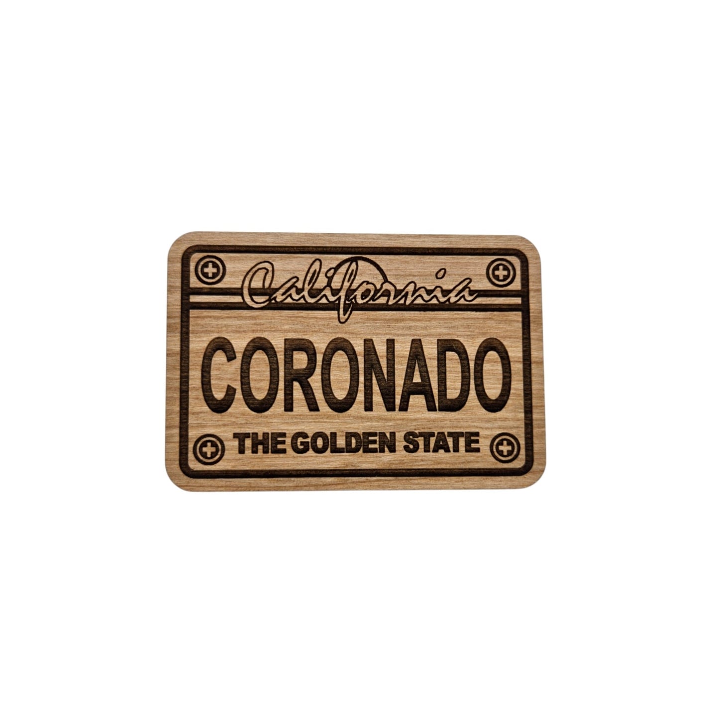 Coronado CA License Plate Wood Magnet Souvenir M4048