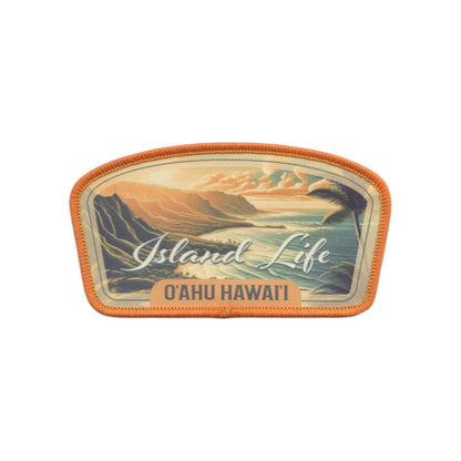 Hawaii Patch – Oahu Hawaii Travel Souvenir Patch 3.5" Iron On Sew On Embellishment Island Life Beach Scene