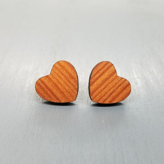 Wholesale Wood Earrings - Sm Heart Wood Earrings - Stud Earrings - Post Earrings