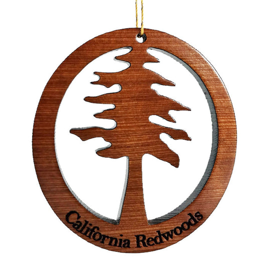 Wholesale Redwood Tree Wood Christmas Ornament Souvenir