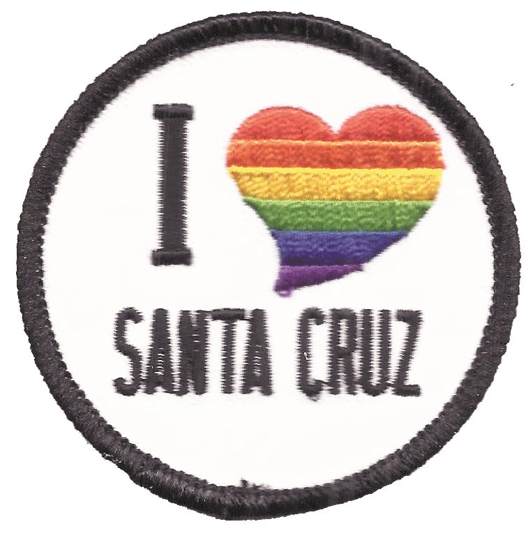 I (rainbow heart) SANTA CRUZ souvenir embroidered patch