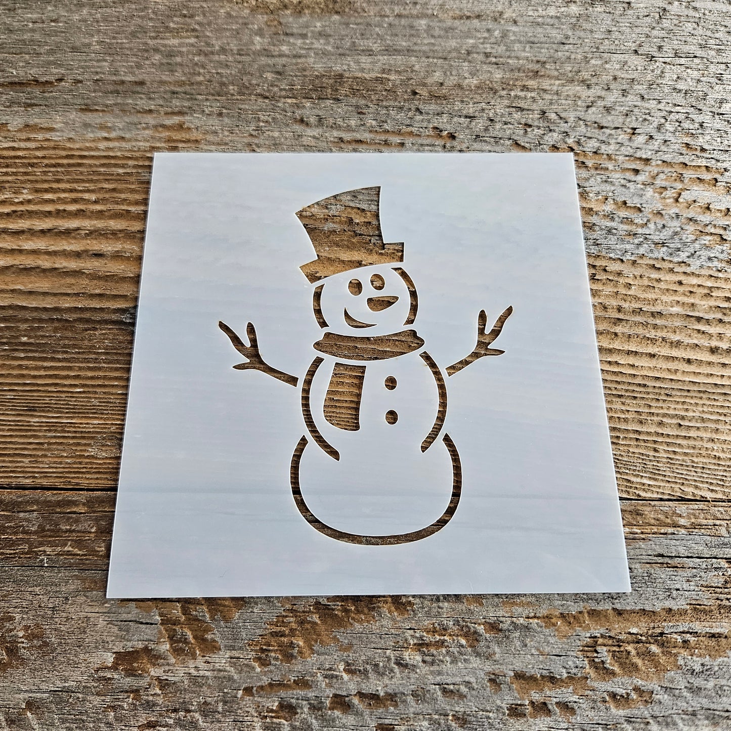 Snowman Stencil Reusable Cookie Decorating Craft Painting Windows Signs Mylar Many Sizes Christmas Winter Snowman with Top Hat Stencil #120