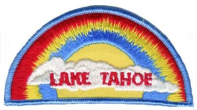 LAKE TAHOE rainbow with cloud souvenir embroidered patch