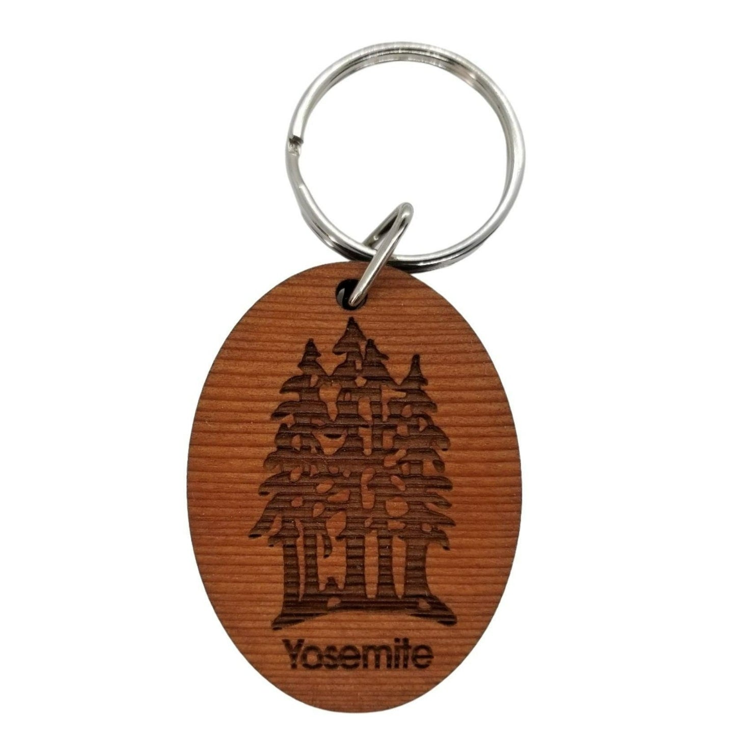 Wholesale Yosemite National Park Redwood Trees Grove Wood Keychain California Souvenir - Key Chain Key Tag Key Ring Key Fob