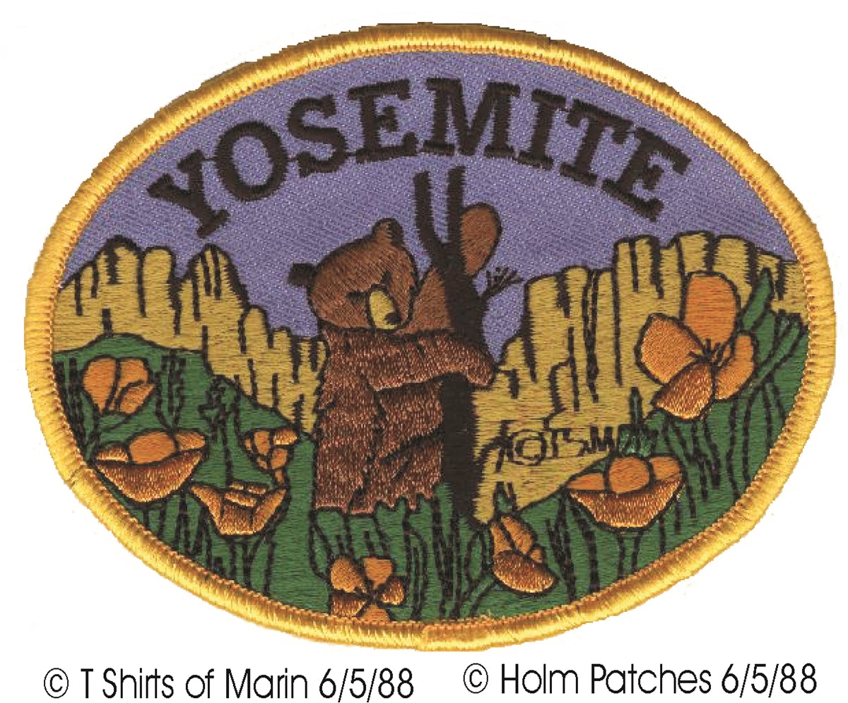 YOSEMITE bear & poppy souvenir embroidered patch