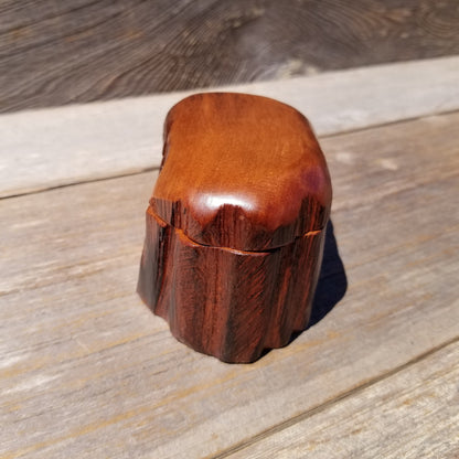 Wood Ring Box Redwood Rustic Handmade California #626 Storage Live Edge Mini Birthday Gift Christmas Gift Mother's Day Gift