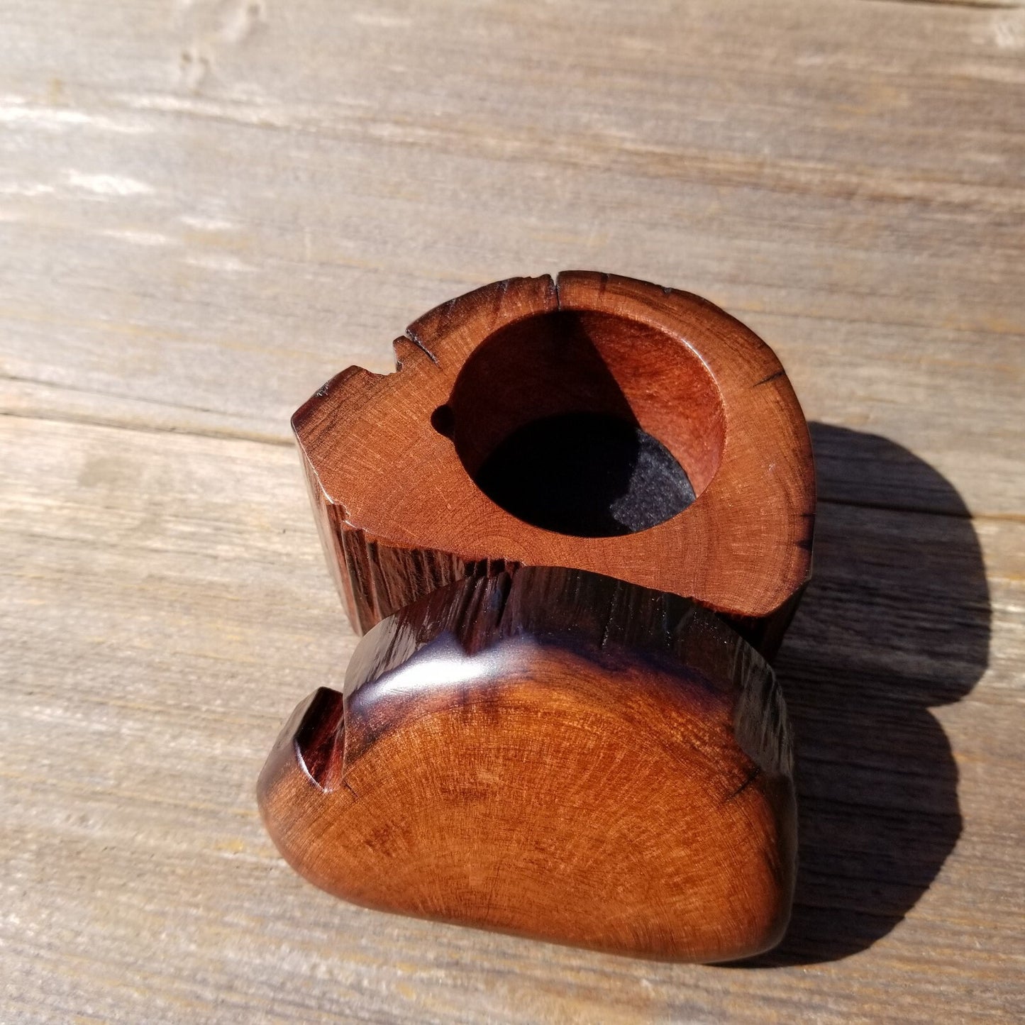 Wood Ring Box Redwood Rustic Handmade California #520 Storage Live Edge Mini Birthday Gift Christmas Gift Mother's Day Gift