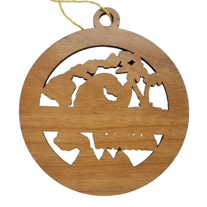 Wholesale Hawaii Wood Ornament - HI  Souvenir - Handmade In The USA