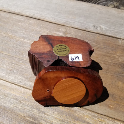 Wood Ring Box Redwood Rustic Handmade California Storage Live Edge Mini #619 Birthday Gift Christmas Gift Mother's Day Gift